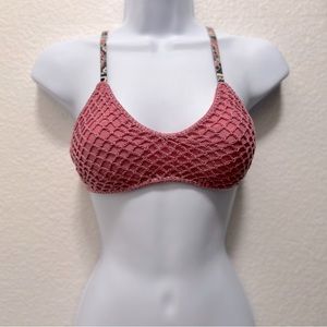 Pink bikini swimsuit top